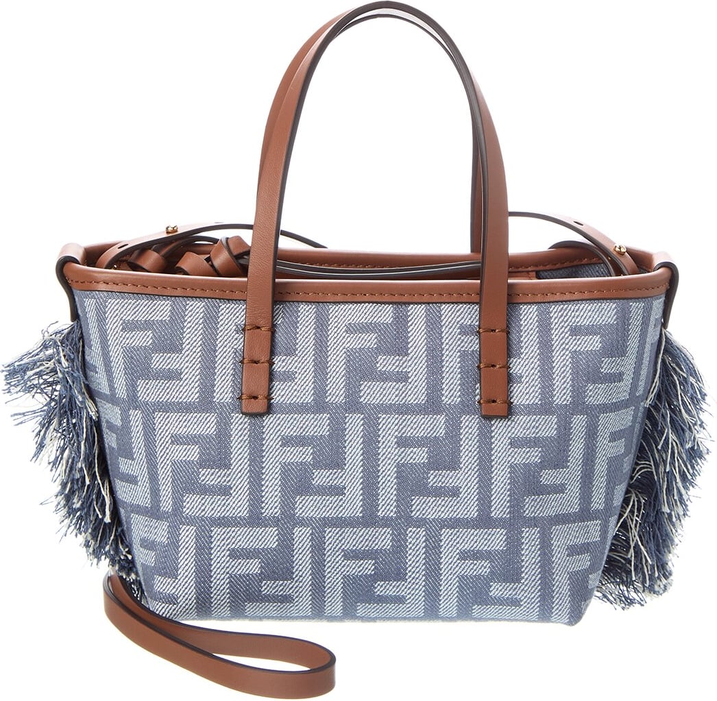 Fendi Roll Mini FF Denim & Leather Tote