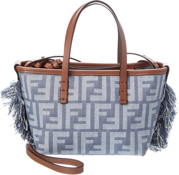 Fendi Roll Mini FF Denim & Leather Tote