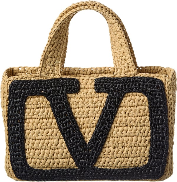 Valentino Viva Small Raffia Tote