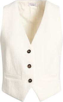 Brunello Cucinelli Off white cotton tailored vest