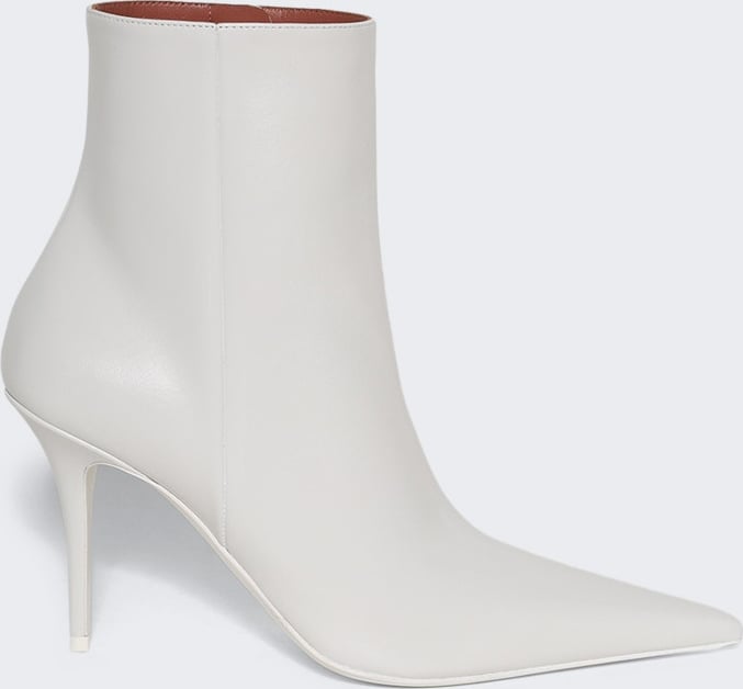 Amina Muaddi BARBARA BOOTIE WHITE NAPPA LEATHER