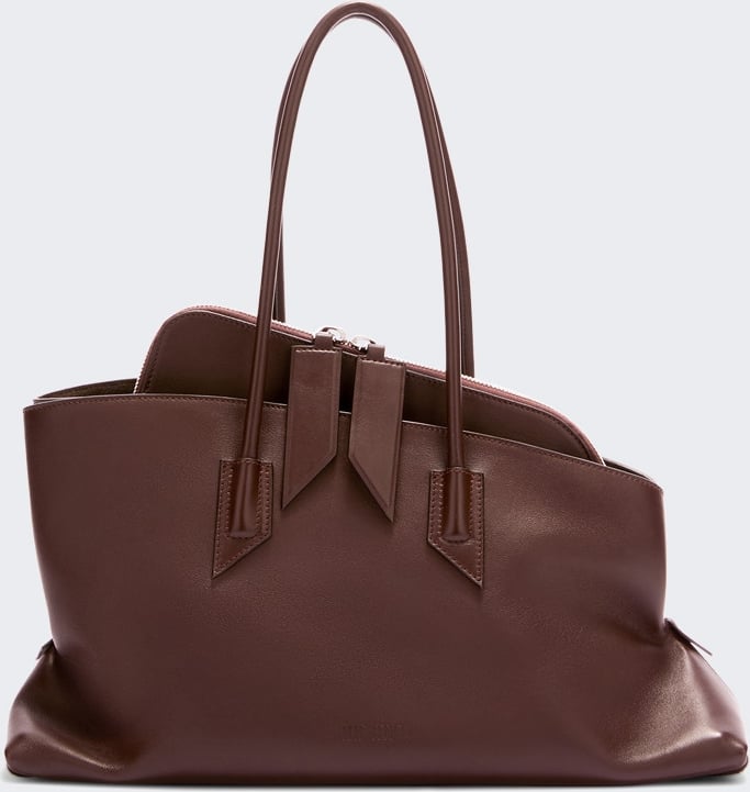 The Attico 'La Passeggiata Medium' Top Handle Bag DARK BROWN