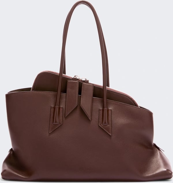 The Attico 'La Passeggiata Medium' Top Handle Bag DARK BROWN