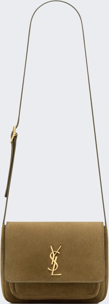 Saint Laurent Niki Satchel Bag Barley Green Suede