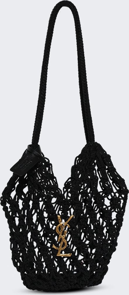 Saint Laurent Small Crochet Shopping Bag BLACK