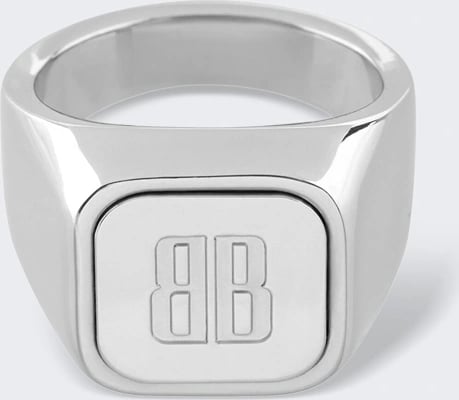 Balenciaga NANO SIGNET RING SHINY SILVER