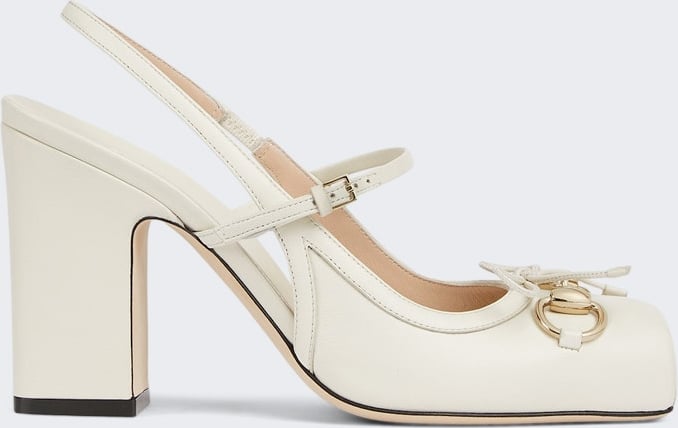 Gucci HORSEBIT SLINGBACK PUMP OFF WHITE