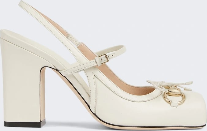 Gucci HORSEBIT SLINGBACK PUMP OFF WHITE