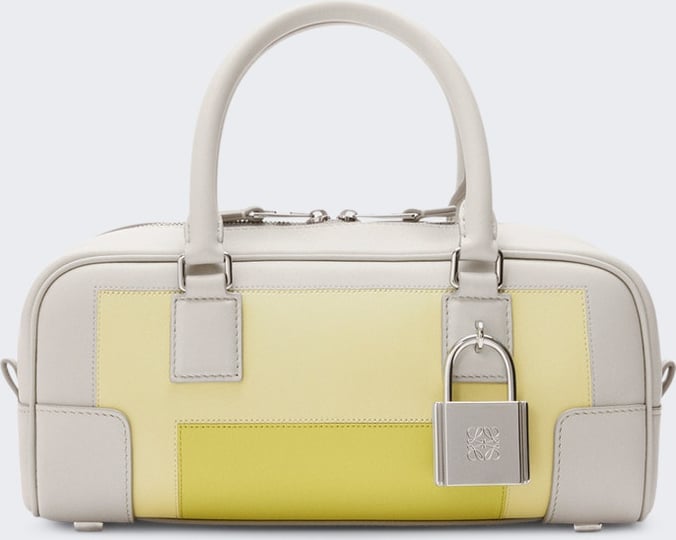 Loewe AMAZONA 23 CROPPED SQUARE BAG PALE GREY AND LIGHT CITRINE
