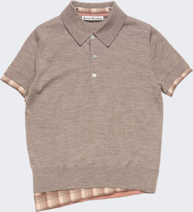 Acne Studios LAYERED KNIT CUO LIGHT BROWN MELANGE