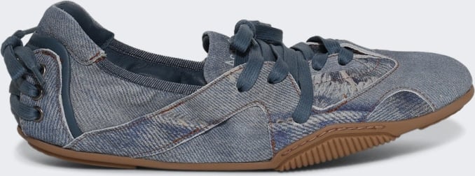 Acne Studios LACE-UP LEATHER SHOES LIGHT BLUE