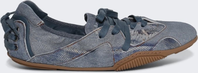 Acne Studios LACE-UP LEATHER SHOES LIGHT BLUE