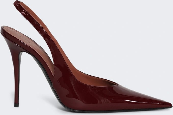 Amina Muaddi ANOK SLING PUMP PATENT WINE