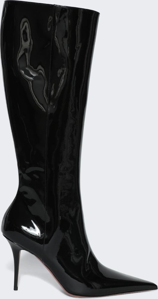 Amina Muaddi BARBARA BOOT PATENT BLACK