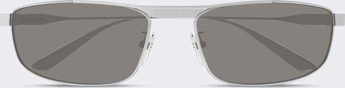 Balenciaga Tag 3.0 Rectangle Sunglasses Light Grey