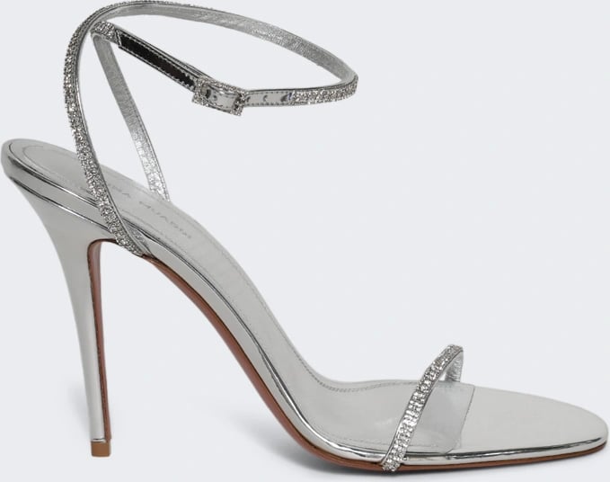 Amina Muaddi DIAMANTE SANDAL SILVER