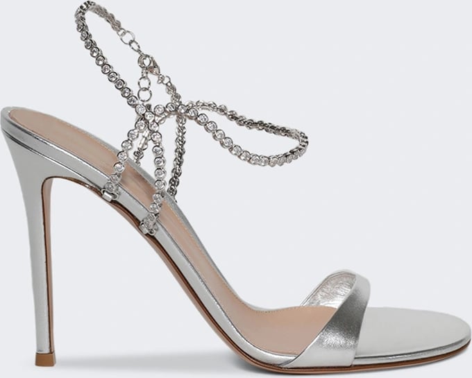 Gianvito Rossi Crystal Strap Sandal Silver