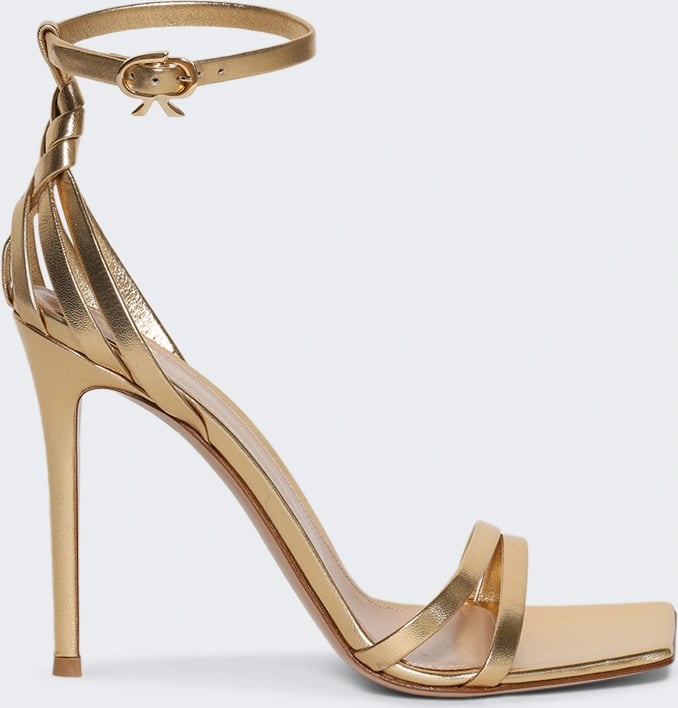 Gianvito Rossi Metallic Leather High Heel Sandals Gold