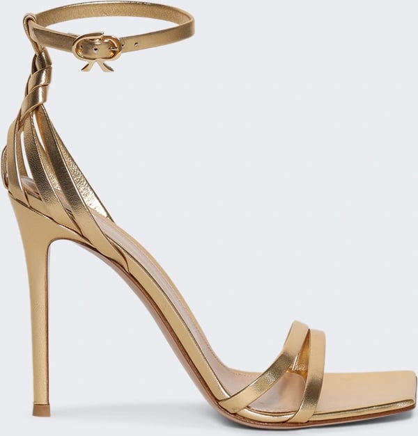 Gianvito Rossi Metallic Leather High Heel Sandals Gold