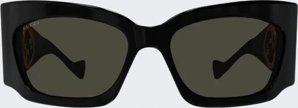 Gucci Logo Geometric Sunglasses Shiny Black
