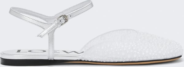 Loewe TOY ANKLE STRAP BALLERINA FLAT Embellished Mesh