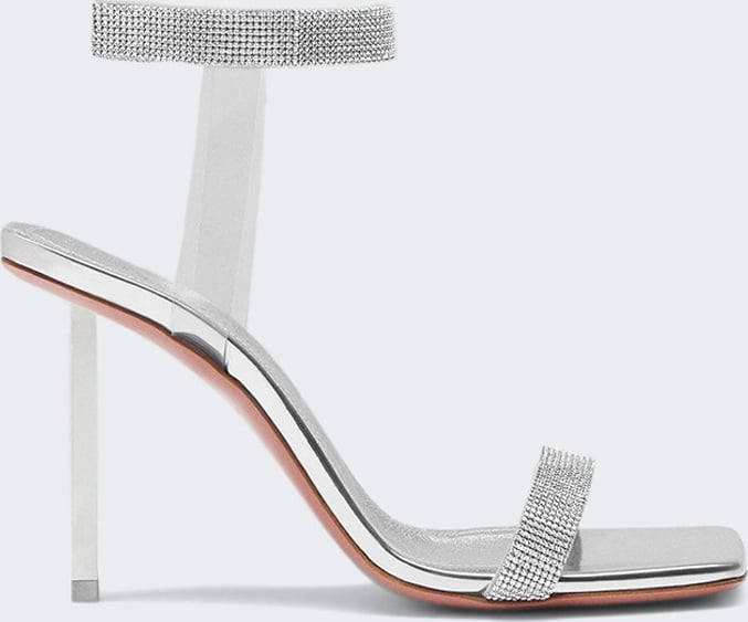Amina Muaddi RIH SANDAL Silver