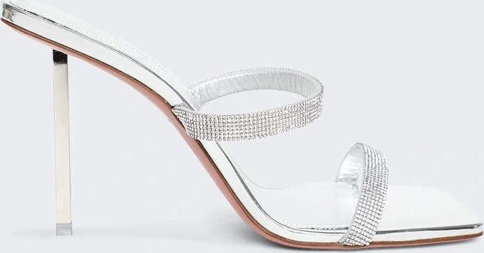 Amina Muaddi RIH SLIPPER Silver