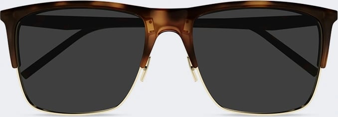 Saint Laurent Half-Rim Wellington Sunglasses Tortoiseshell