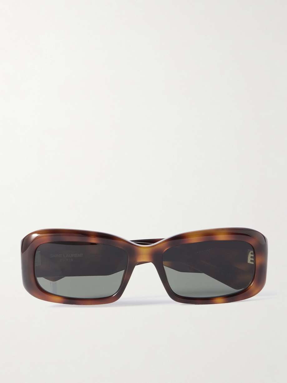 Saint Laurent Rectangle-frame tortoiseshell acetate sunglasses
