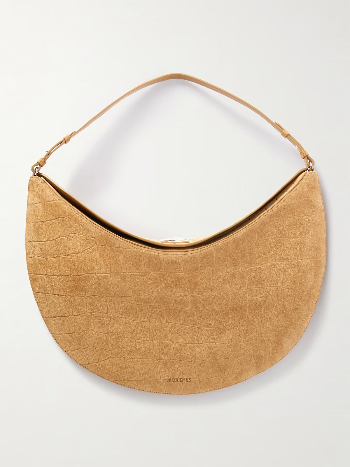 Jacquemus Le Calisso Rond croc-effect suede shoulder bag
